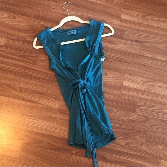 Michael Stars Wrap Green Tie Tunic - Picture 2 of 16